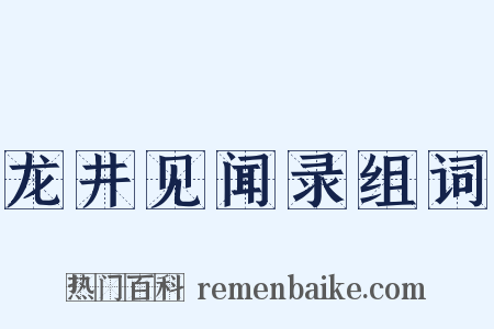 龙井见闻录组词是什么意思的图片
